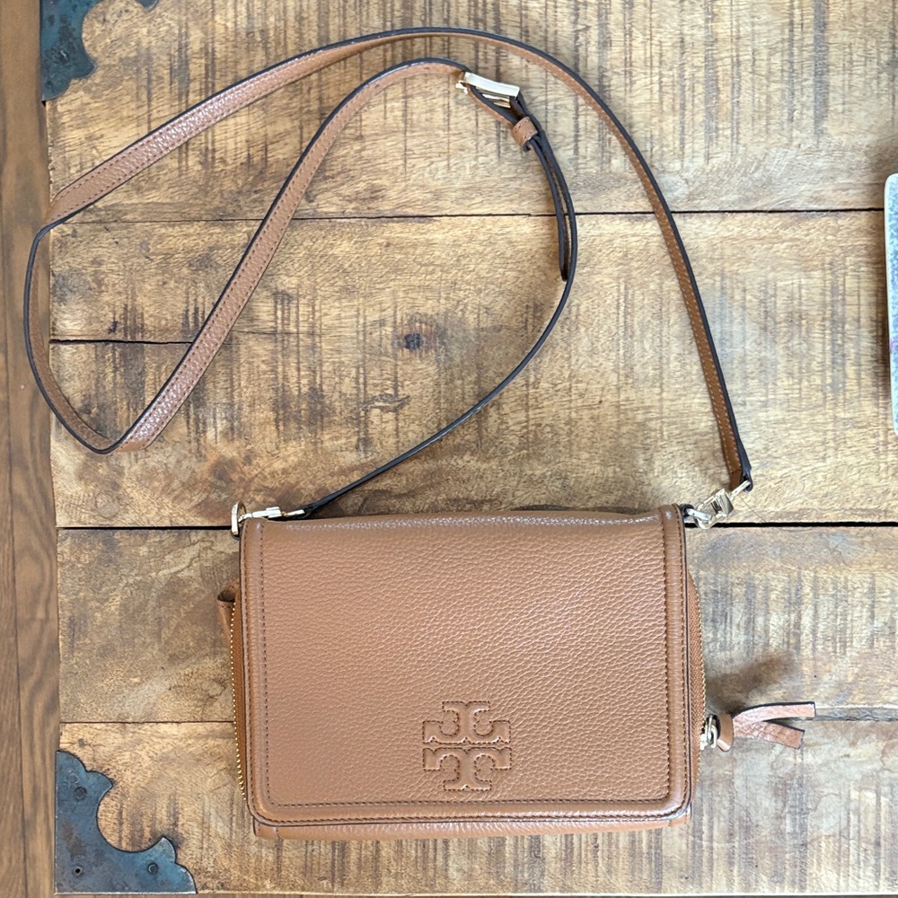 Tory Burch Brown Leather Crossbody Bag